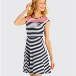 Draper James Red and Blue Stripped Dress Size S